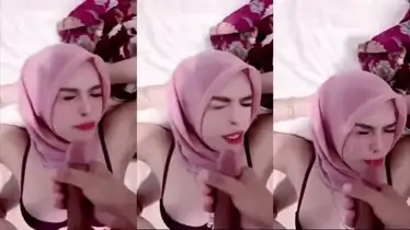 Jilbab Diyana Sakura Crot di Muka Mulut Penuh Sperma Panas